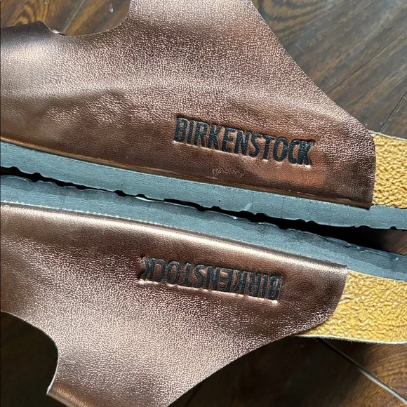BIRKENSTOCK Arizona Birko-Flor Arizona Metallic Copper( Rose Gold) Sandals - Picture 11 of 17
